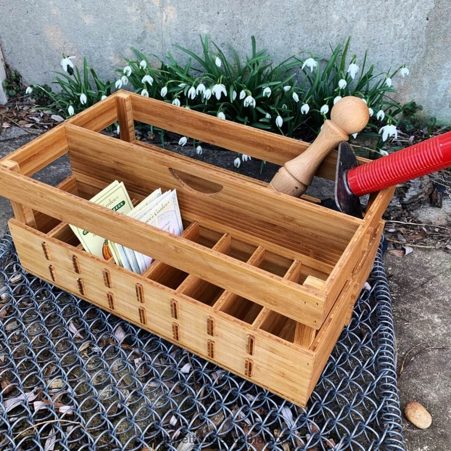 Garden Garrett Wade Bamboo Tool Tote and Seed Organizer LP88ZX167 - Garrett Wade Knives