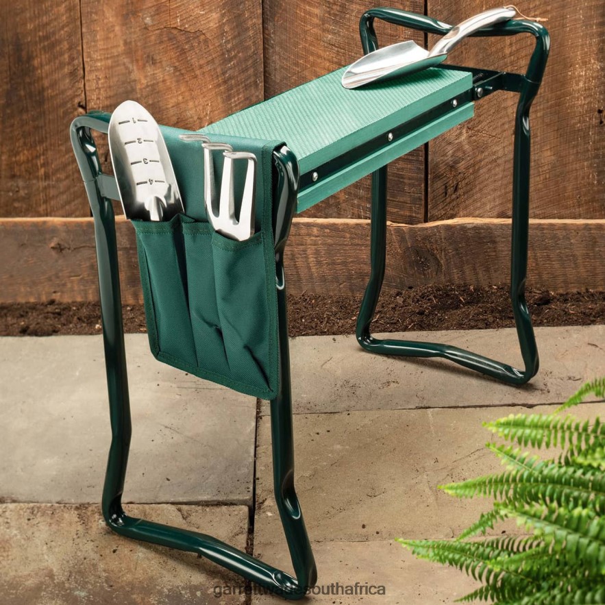 Garden Garrett Wade Garden Kneeler + Set of Three ''Bomb-Proof'' Digging Tools LP88ZX139 - Garrett Wade Garden Tools