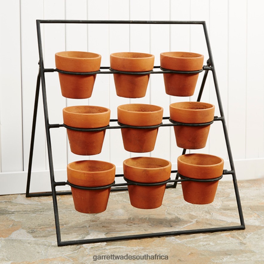 Garden Garrett Wade Terracotta Planter Stand Including 9 Pots LP88ZX136 - Garrett Wade Garden Tools