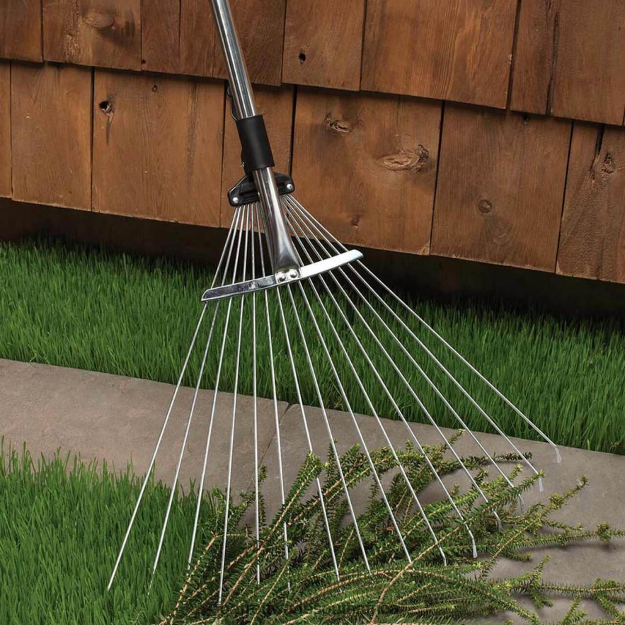 Garden Garrett Wade Collapsing Garden and Leaf Rake with Extendable Handle LP88ZX196 - Garrett Wade Garden Tools