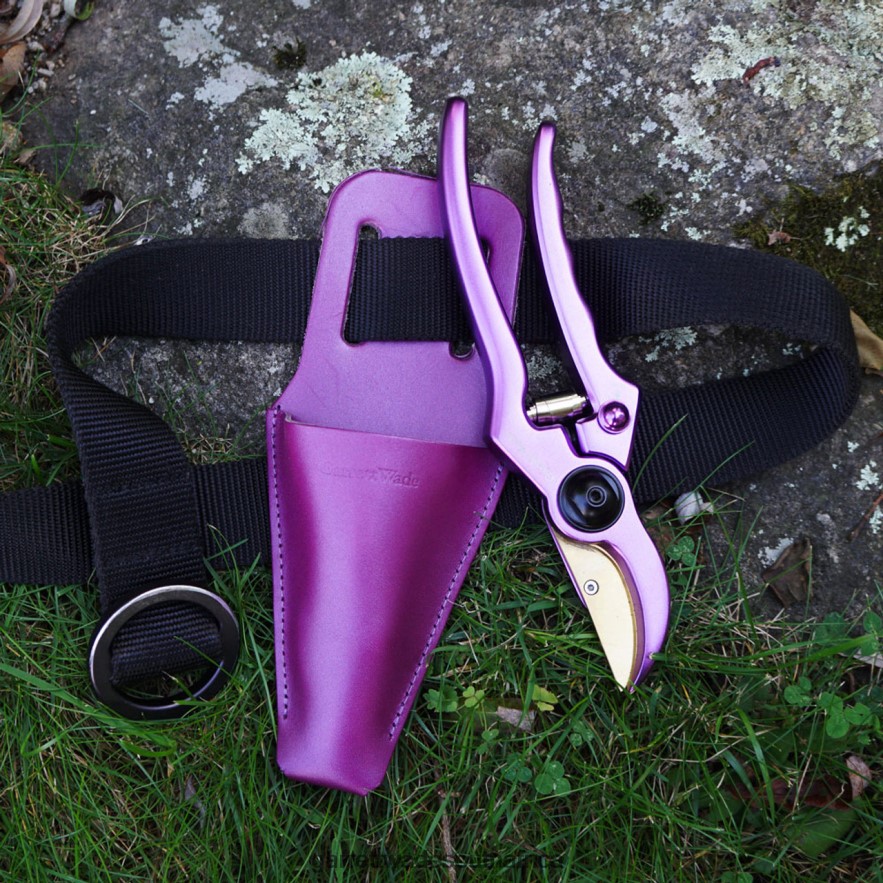 Garden Garrett Wade Ultra-Sharp Purple Pruner and Sheath Set LP88ZX37 - Garrett Wade Garden Tools