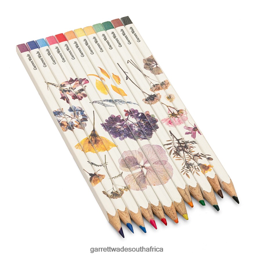 Home & Kitchen Garrett Wade Set Of 12 Fruit & Flower-Themed Color Artist Pencils LP88ZX1020 - Garrett Wade Chisels
