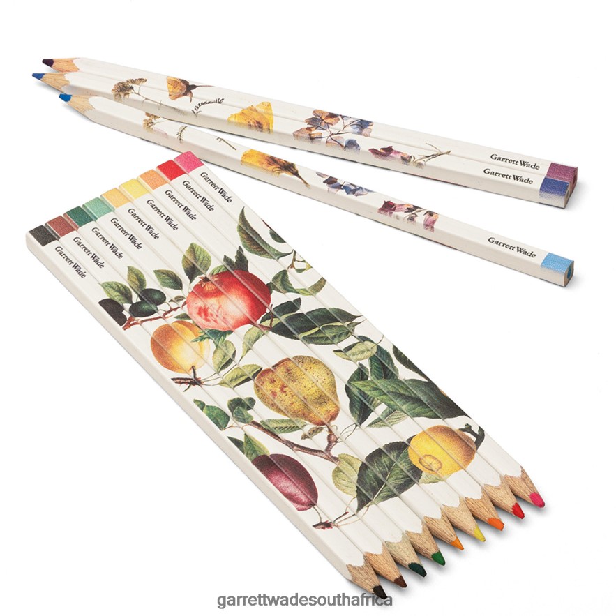Home & Kitchen Garrett Wade Set Of 12 Fruit & Flower-Themed Color Artist Pencils LP88ZX1020 - Garrett Wade Chisels