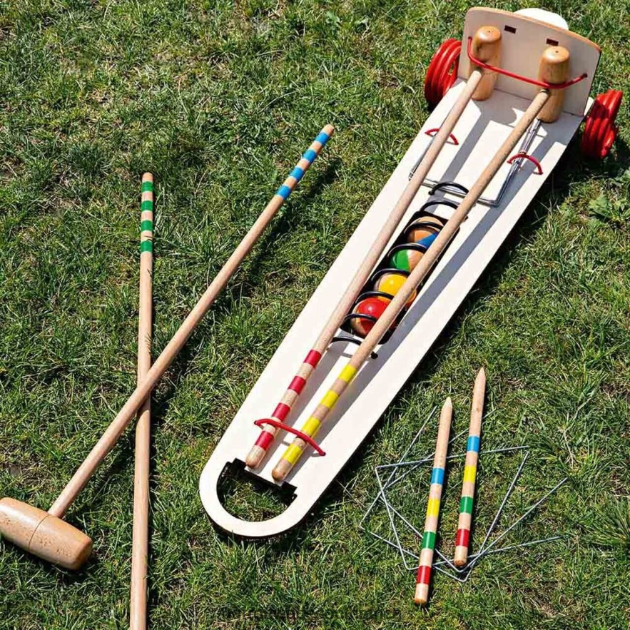 Home & Kitchen Garrett Wade Traveling Croquet Set Made in France LP88ZX910 - Garrett Wade Garden Tools
