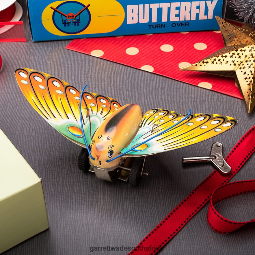 Home & Kitchen Garrett Wade Wind-Up Butterfly Moth Tin Toy LP88ZX895 - Garrett Wade Garden Tools