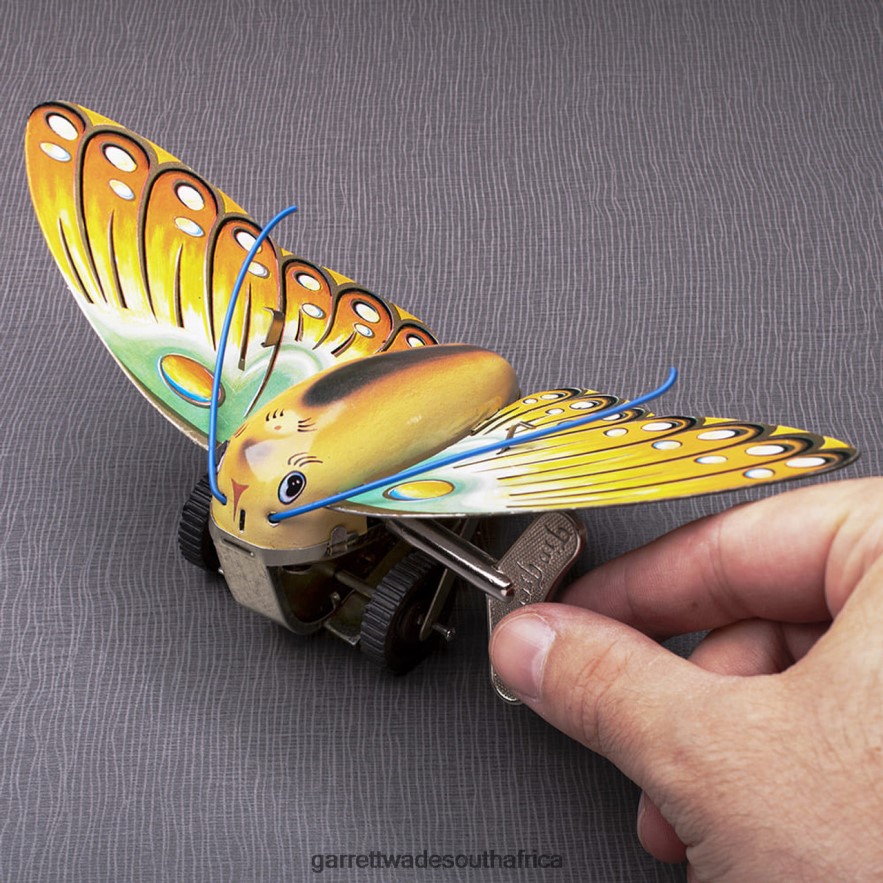 Home & Kitchen Garrett Wade Wind-Up Butterfly Moth Tin Toy LP88ZX895 - Garrett Wade Garden Tools