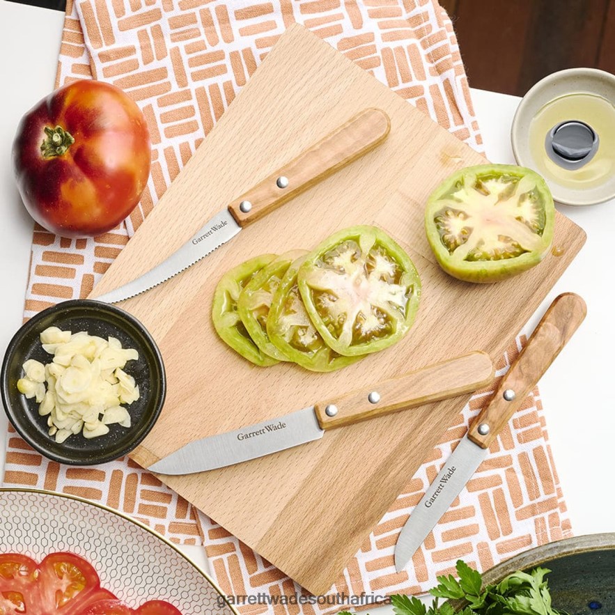 Home & Kitchen Garrett Wade Everyday Olivewood Paring Knives & Cutting Board Set LP88ZX777 - Garrett Wade Chisels