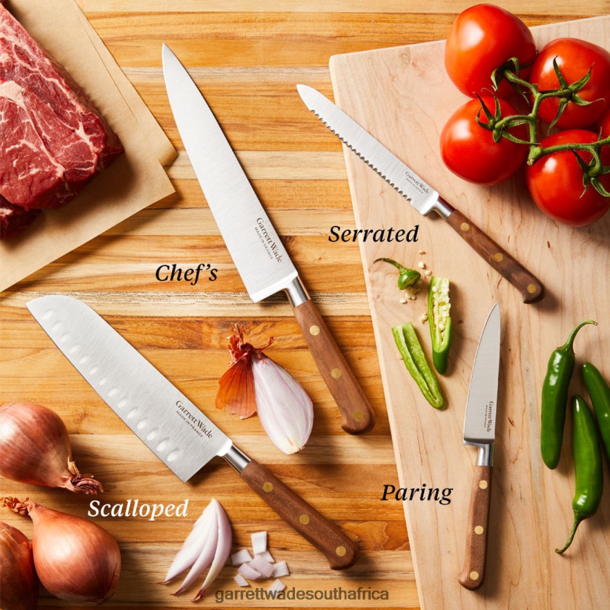 Home & Kitchen Garrett Wade Four Piece Stunning Kitchen Knife Set in Walnut LP88ZX773 - Garrett Wade Knives