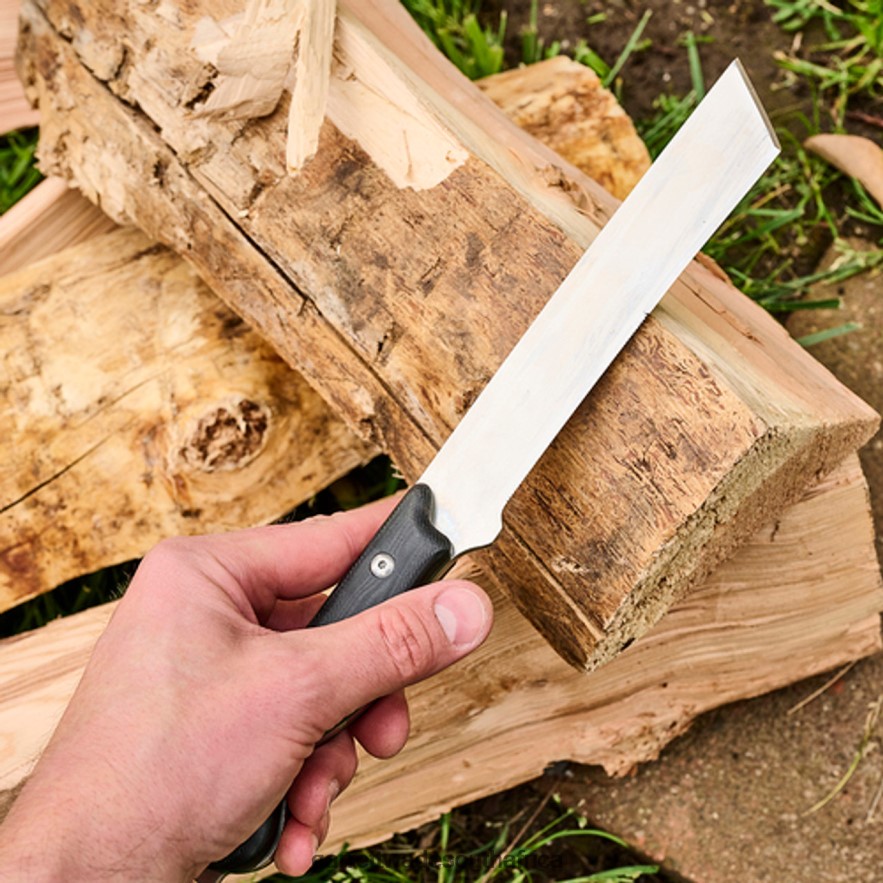 Outdoor Garrett Wade Bushcraft Chisel Knife - G10 Handle and Leather Sheath LP88ZX322 - Garrett Wade Garden Tools