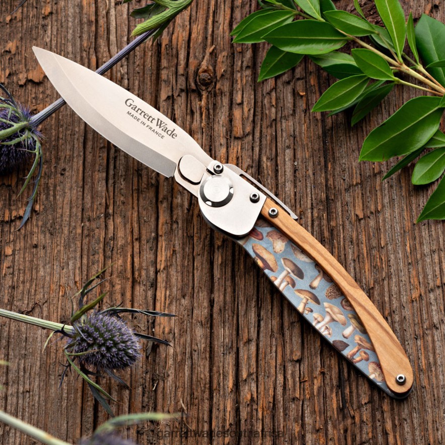 Outdoor Garrett Wade K2 Mushroom Design Folding Knife and Leather Pouch LP88ZX400 - Garrett Wade Garden Tools