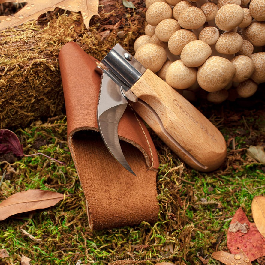 Outdoor Garrett Wade Mushroom-Harvesting Folding Knife with Sheath LP88ZX398 - Garrett Wade Knives