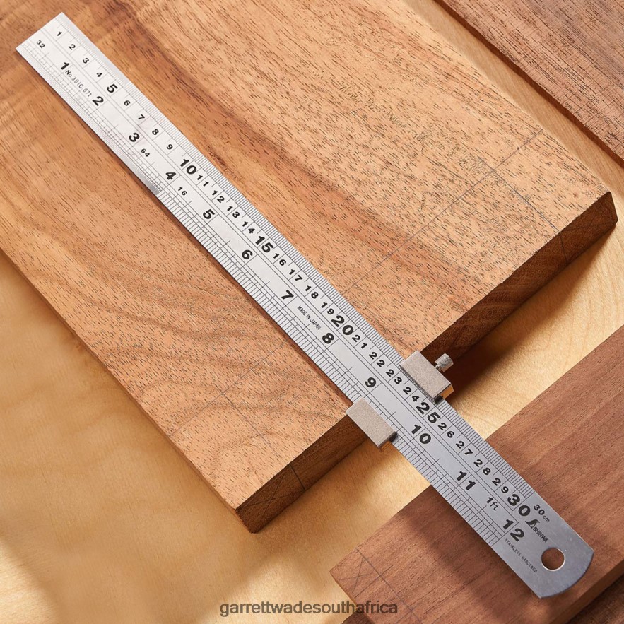 Woodworking Garrett Wade 12'' Stainless Steel Ruler & Stop Set LP88ZX666 - Garrett Wade Chisels