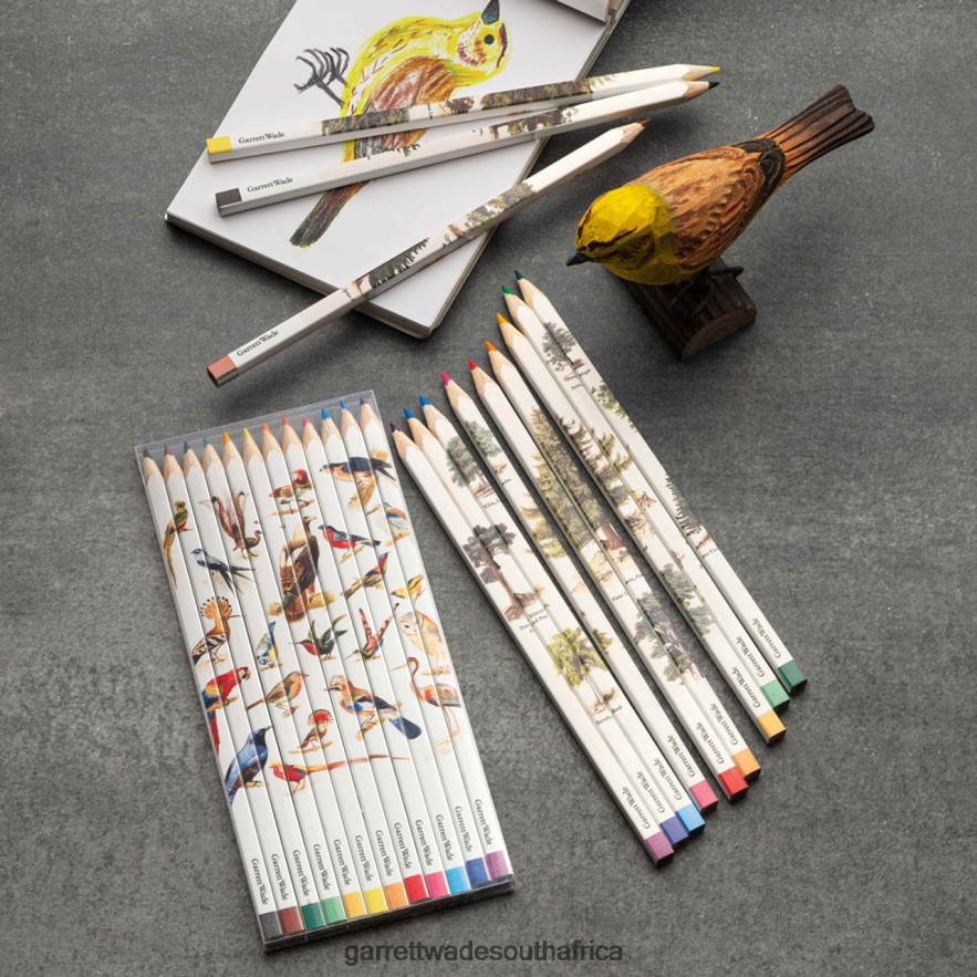 Workshop Garrett Wade Set Of 12 Birds & Trees -Themed Color Artist Pencils LP88ZX596 - Garrett Wade Knives
